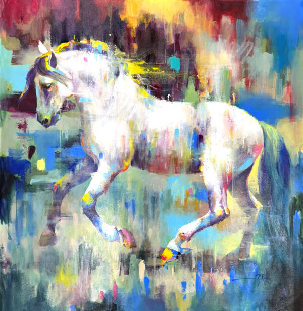 "Horse II" by Jose Manuel Reyes, Size 46" x 46"